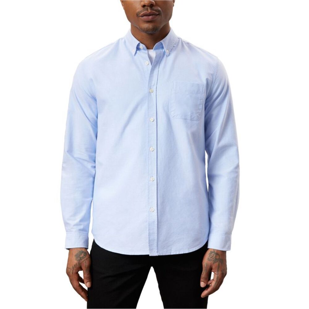 Frank & Oak Mens Jasper Button Up Shirt, , S Neck, DM